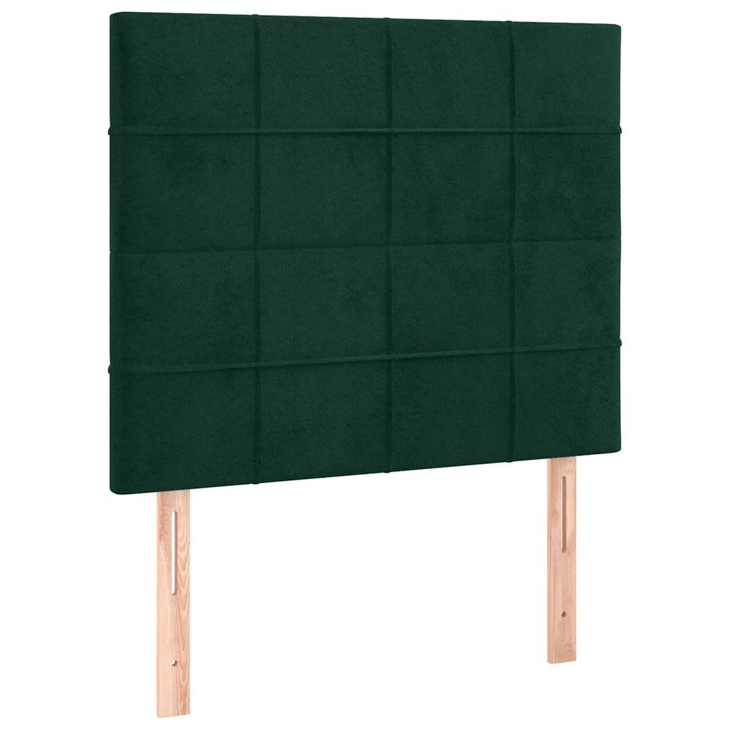 LED uzglavlje tamnozeleno 90x5x118/128 cm baršunasto