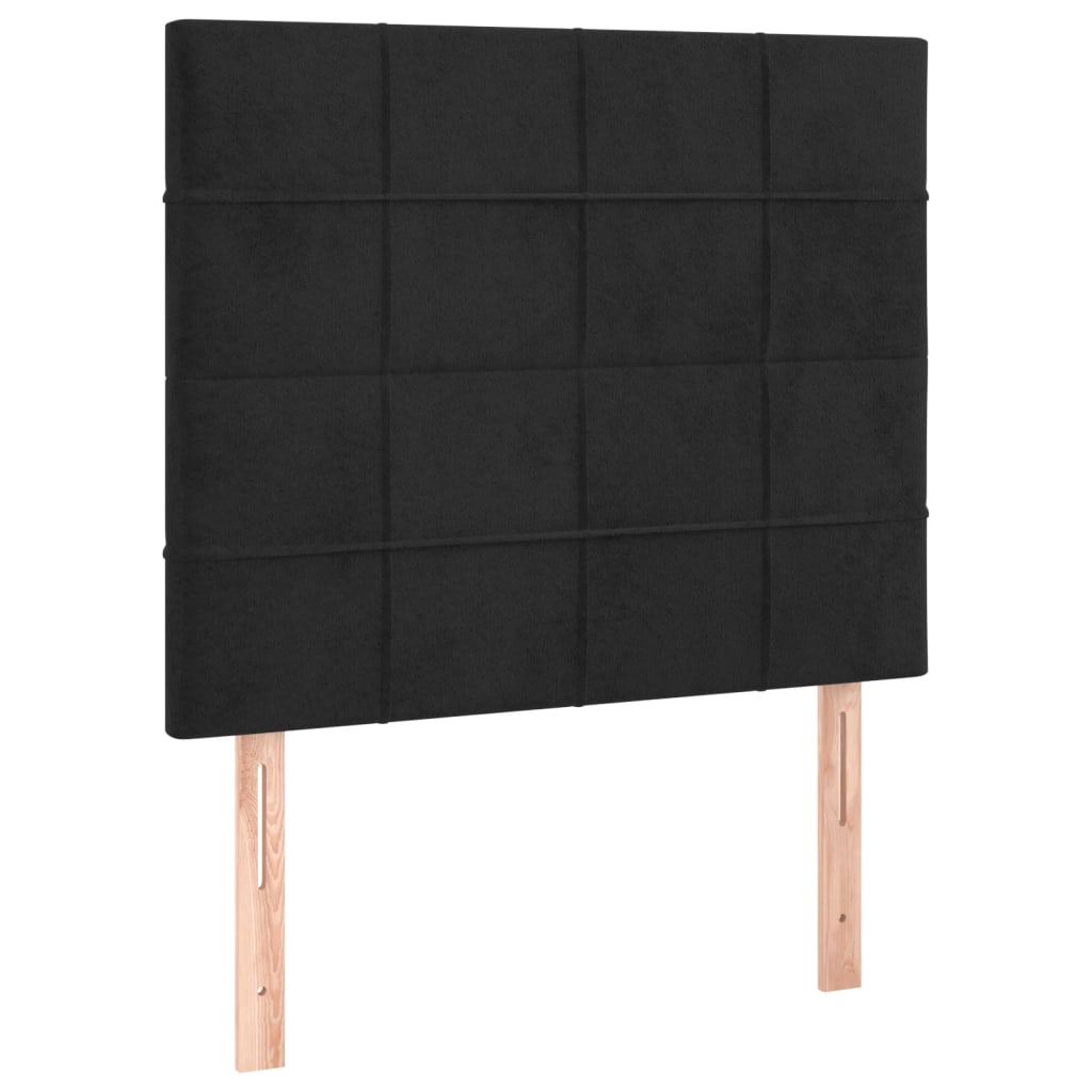 LED uzglavlje crno 100x5x118/128 cm baršunasto