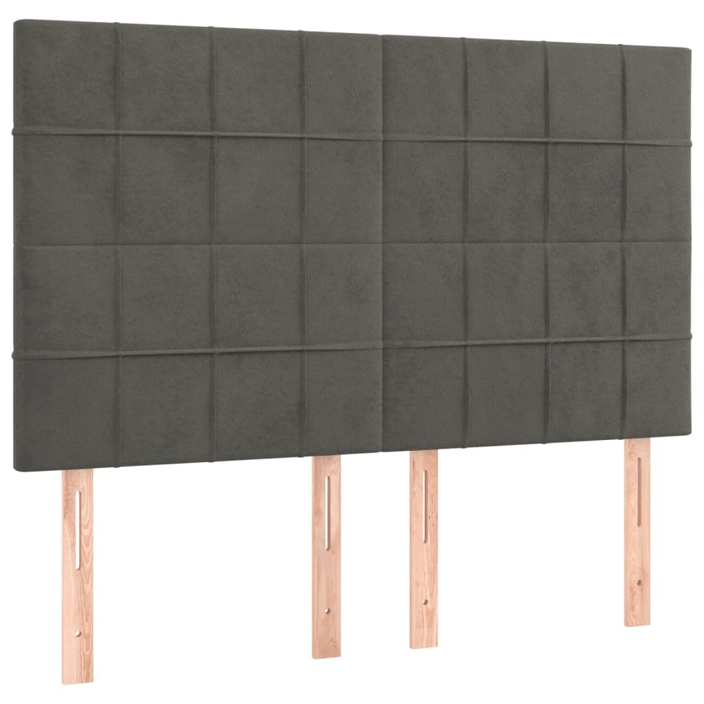 LED uzglavlje tamnosivo 144x5x118/128 cm baršunasto