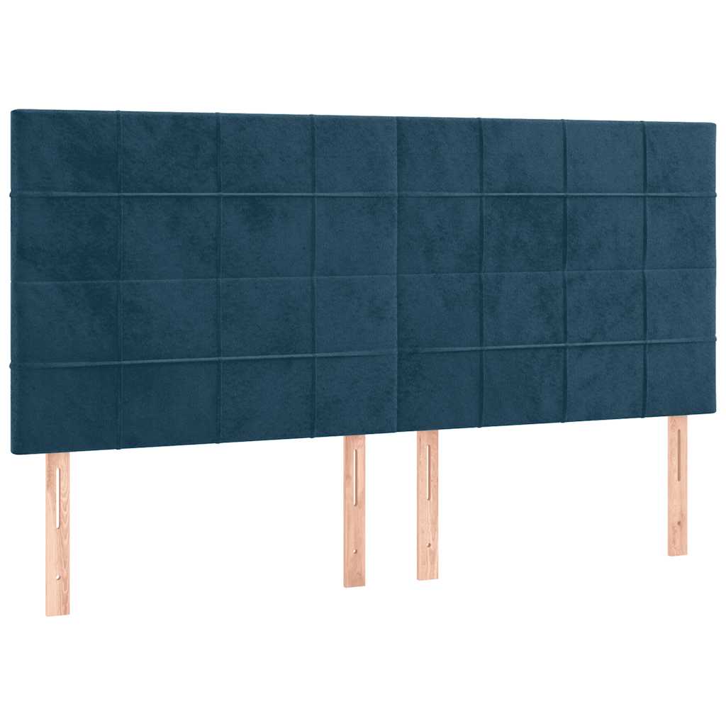 LED uzglavlje tamnoplavo 160x5x118/128 cm baršunasto