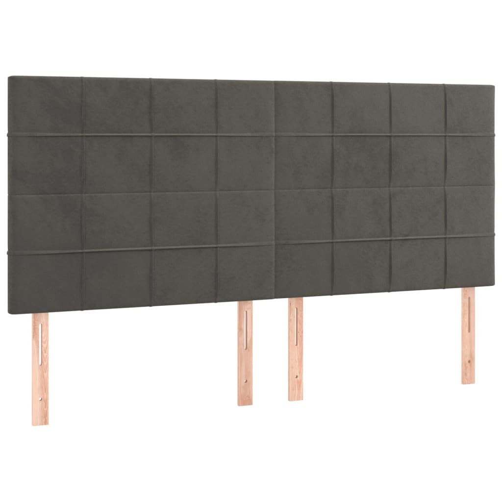 LED uzglavlje tamnosivo 180x5x118/128 cm baršunasto