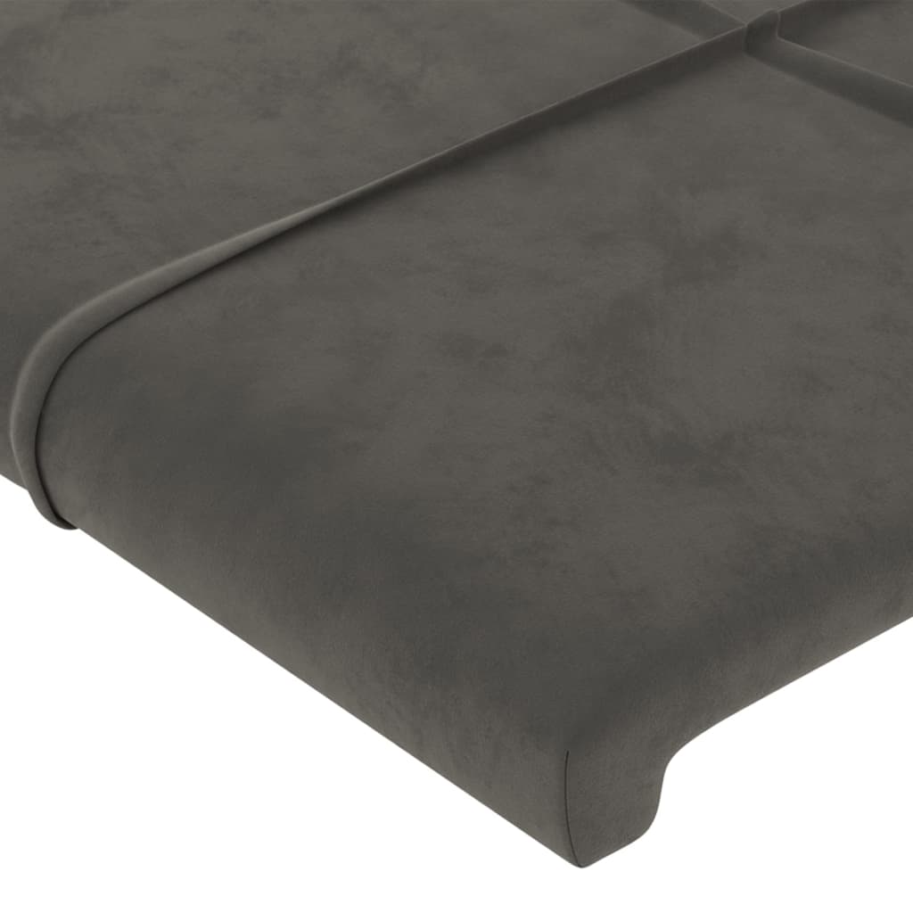 LED uzglavlje tamnosivo 180x5x118/128 cm baršunasto