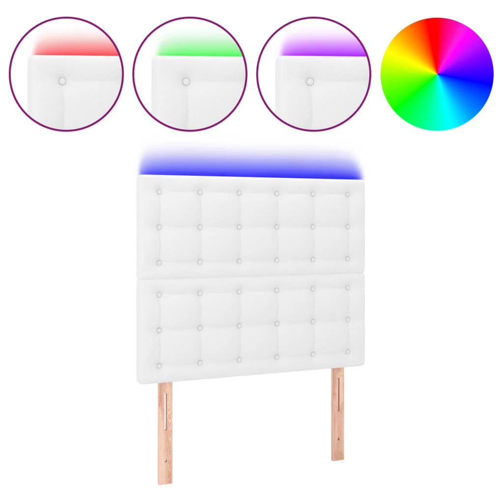 LED uzglavlje bijelo 90x5x118/128 cm od umjetne kože