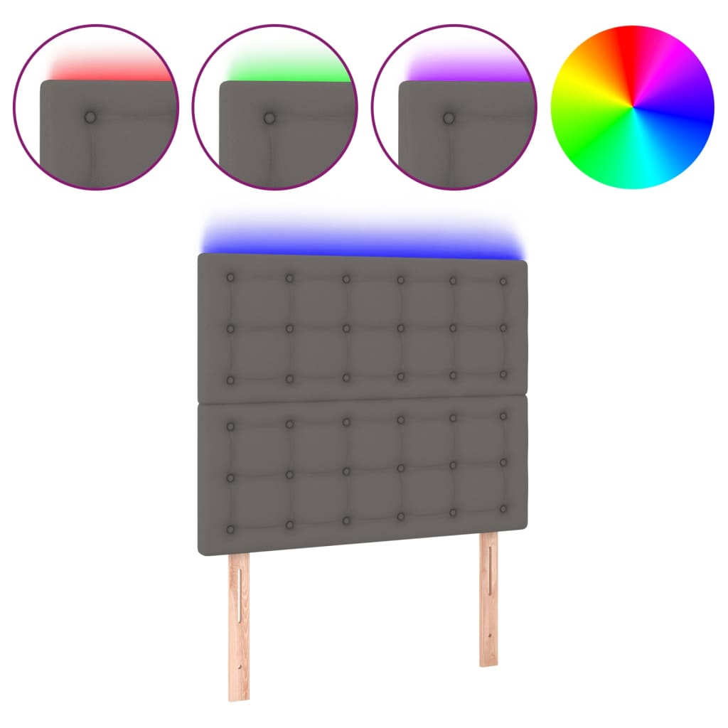LED uzglavlje sivo 90x5x118/128 cm od umjetne kože
