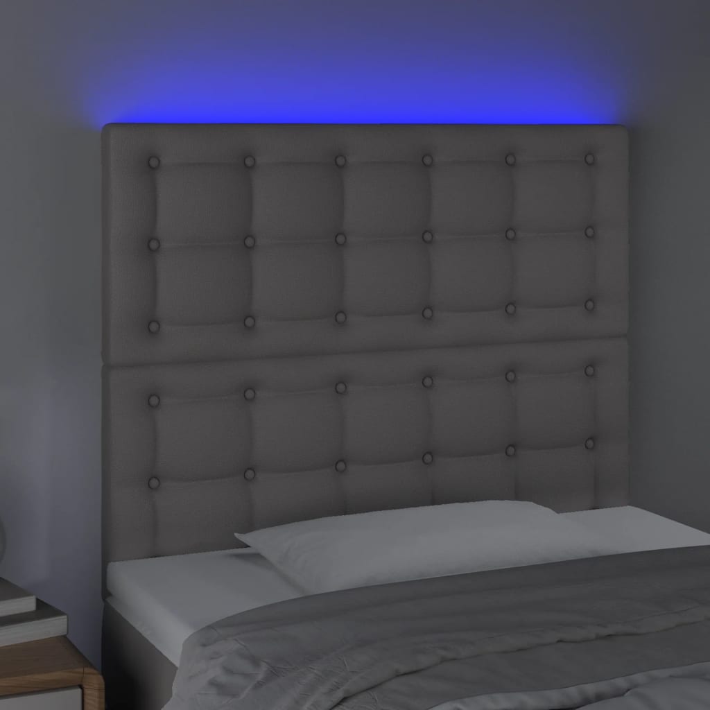 LED uzglavlje sivo 90x5x118/128 cm od umjetne kože