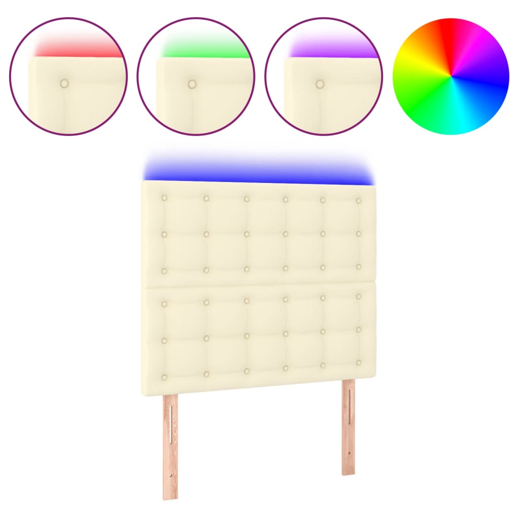 LED uzglavlje krem 100x5x118/128 cm od umjetne kože