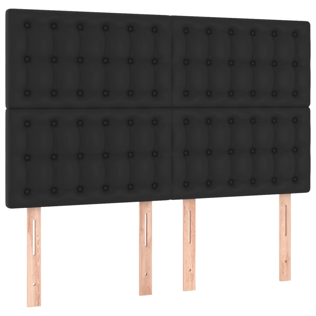 LED uzglavlje crno 144x5x118/128 cm od umjetna koža