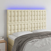 LED uzglavlje krem 144x5x118/128 cm od umjetne kože
