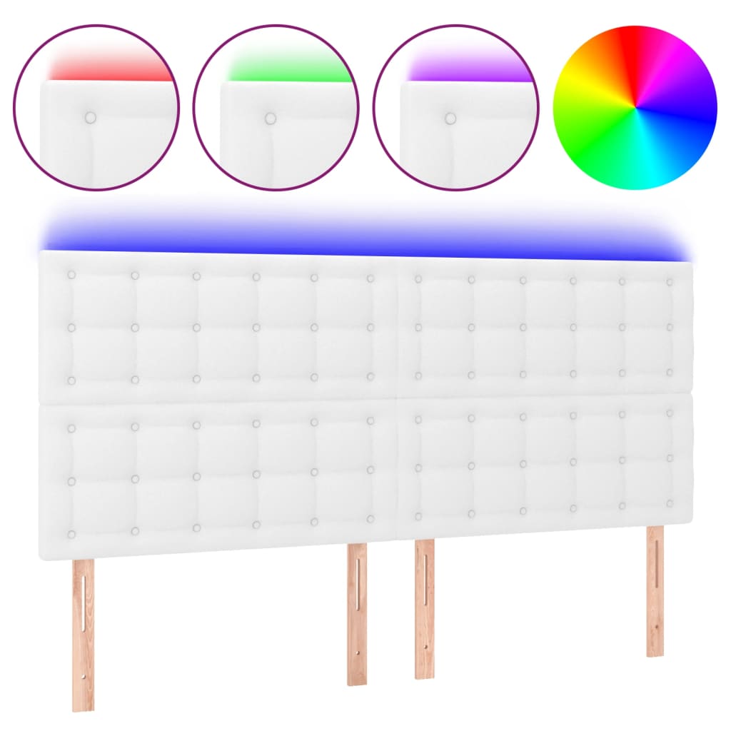 LED uzglavlje bijelo 180x5x118/128 cm od umjetne kože