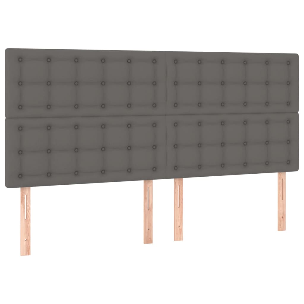 LED uzglavlje sivo 200x5x118/128 cm od umjetne kože