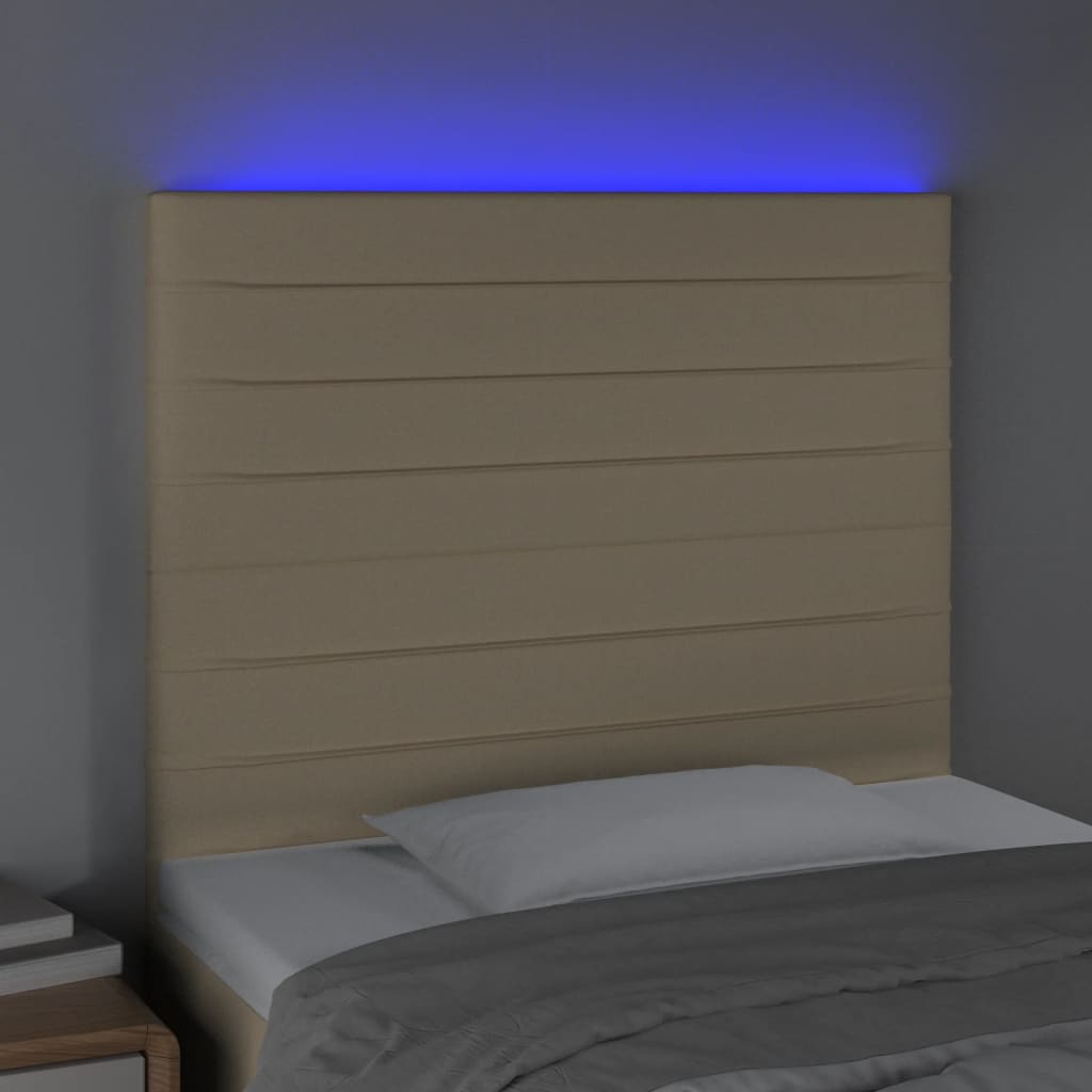 LED uzglavlje krem 90x5x118/128 cm od tkanine