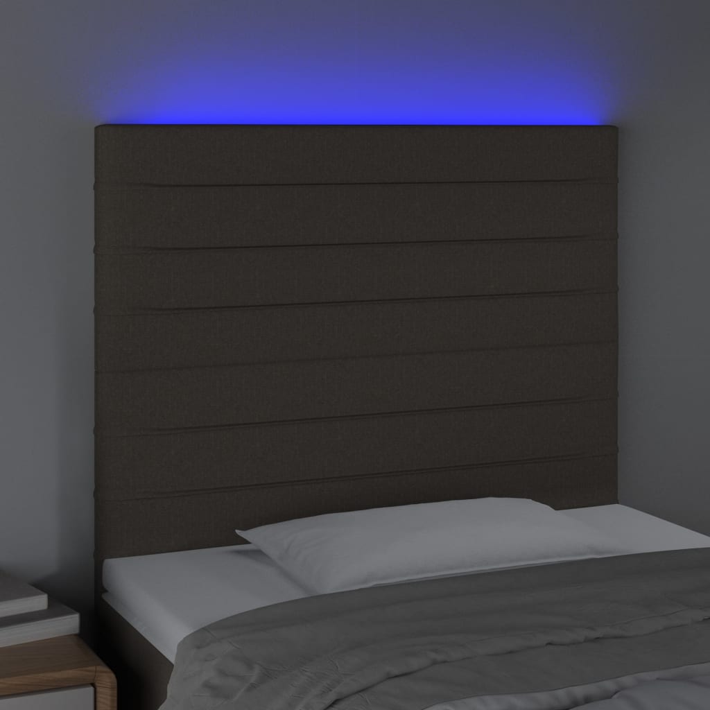 LED uzglavlje smeđesivo 100x5x118/128 cm od tkanine