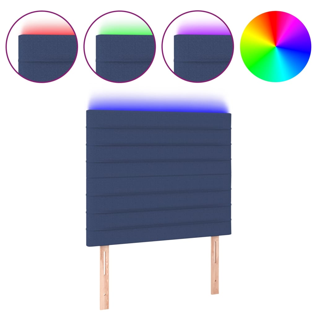 LED uzglavlje plavo 100x5x118/128 cm od tkanine