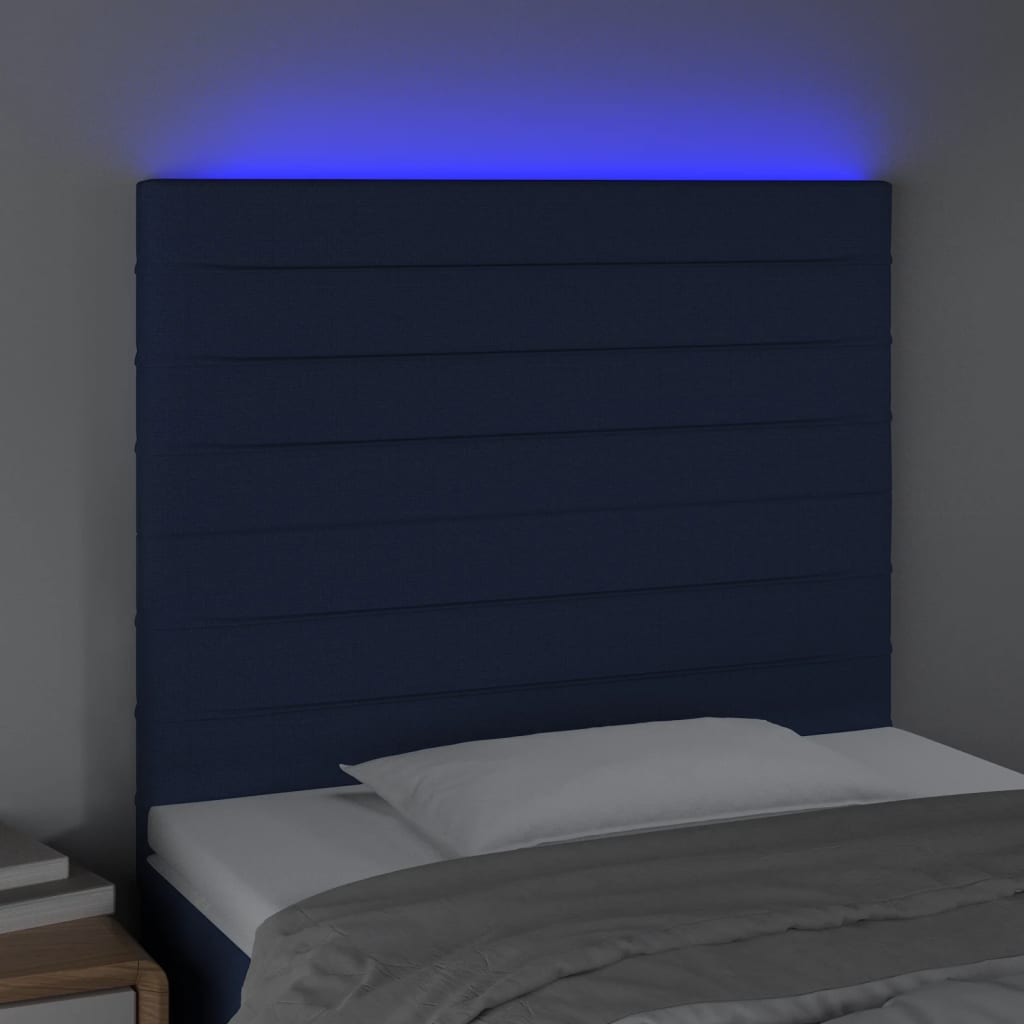 LED uzglavlje plavo 100x5x118/128 cm od tkanine