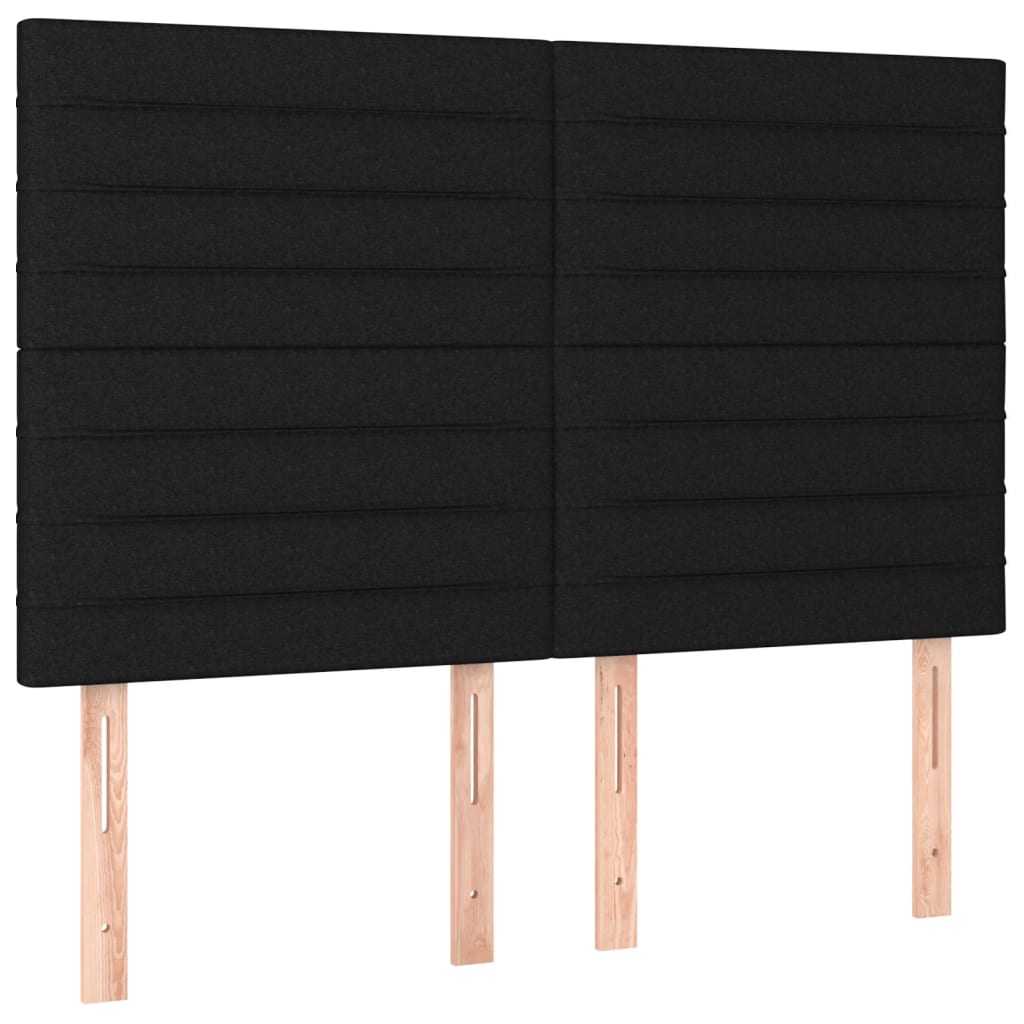 LED uzglavlje crno 144x5x118/128 cm od tkanine