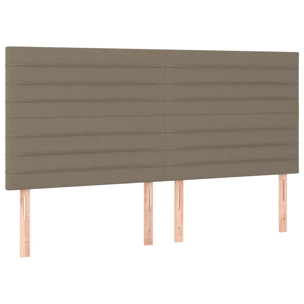LED uzglavlje smeđesivo 160x5x118/128 cm od tkanine