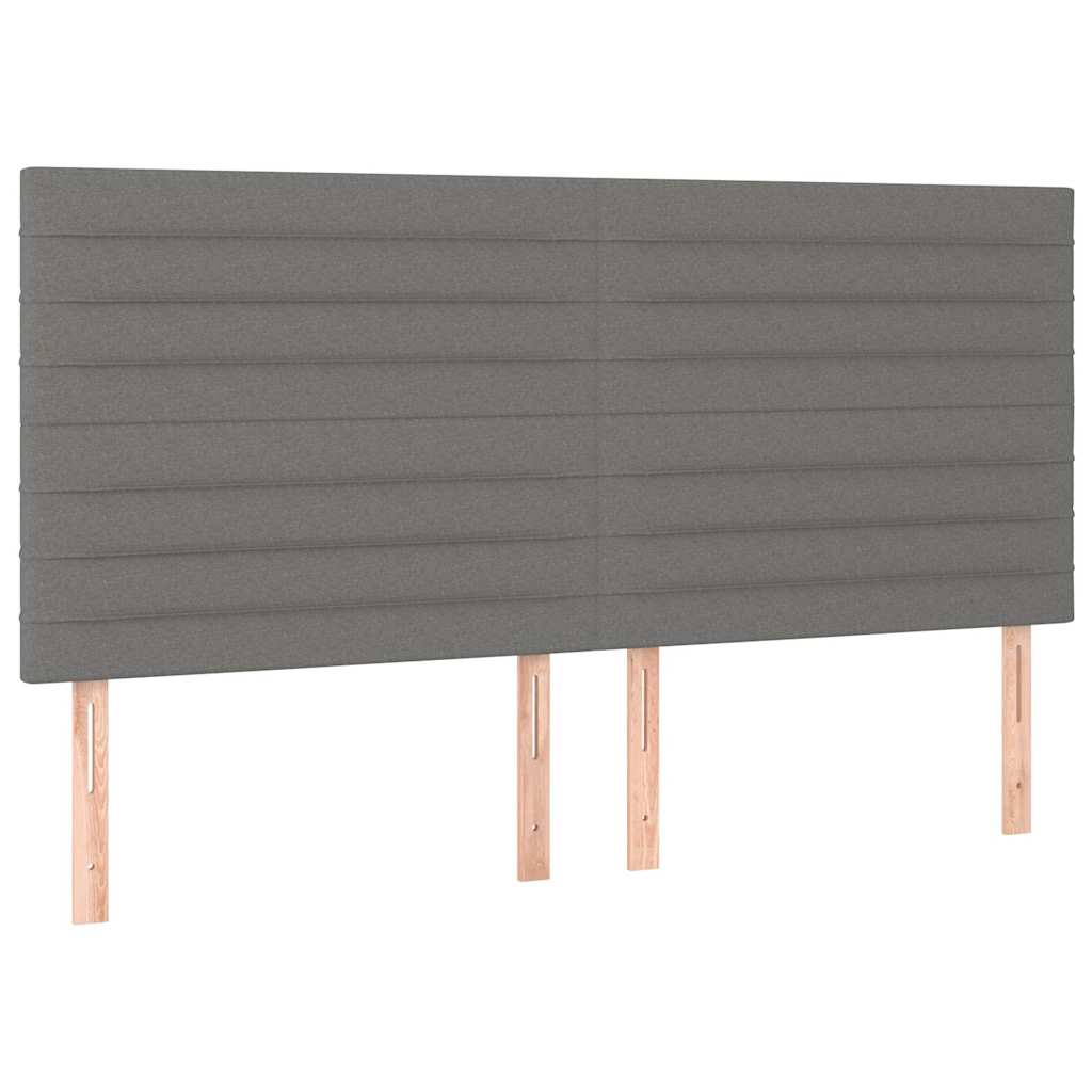 LED uzglavlje tamnosivo 200x5x118/128 cm od tkanine
