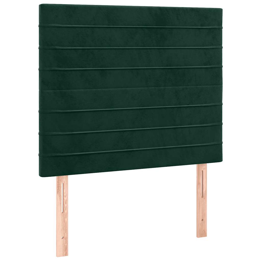 LED uzglavlje tamnozeleno 80x5x118/128 cm baršunasto