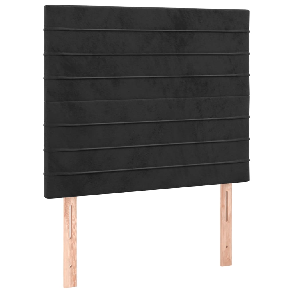 LED uzglavlje crno 90x5x118/128 cm baršunasto