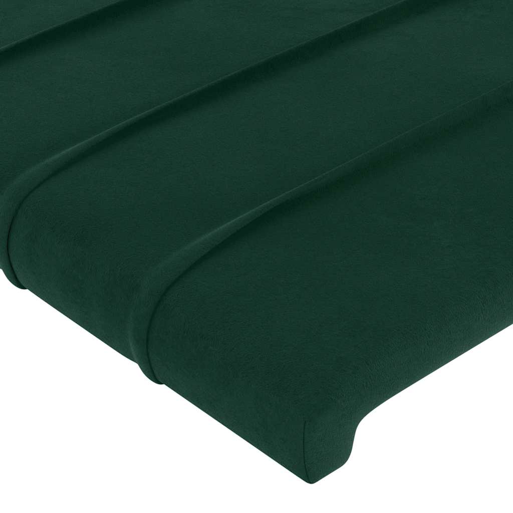 LED uzglavlje tamnozeleno 90x5x118/128 cm baršunasto