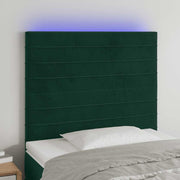 LED uzglavlje tamnozeleno 90x5x118/128 cm baršunasto
