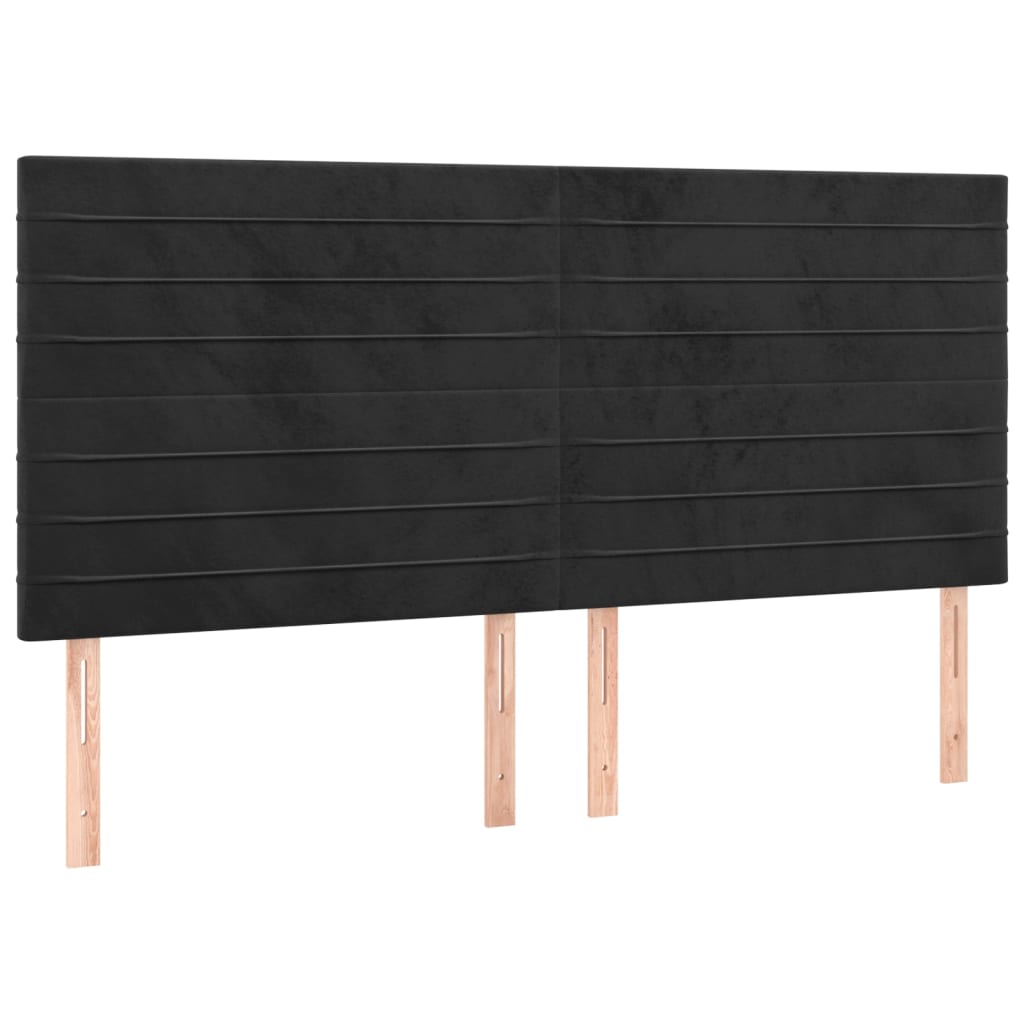LED uzglavlje crno 160x5x118/128 cm baršunasto