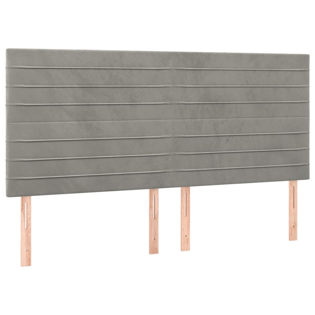 LED uzglavlje svjetlosivo 180x5x118/128 cm baršunasto