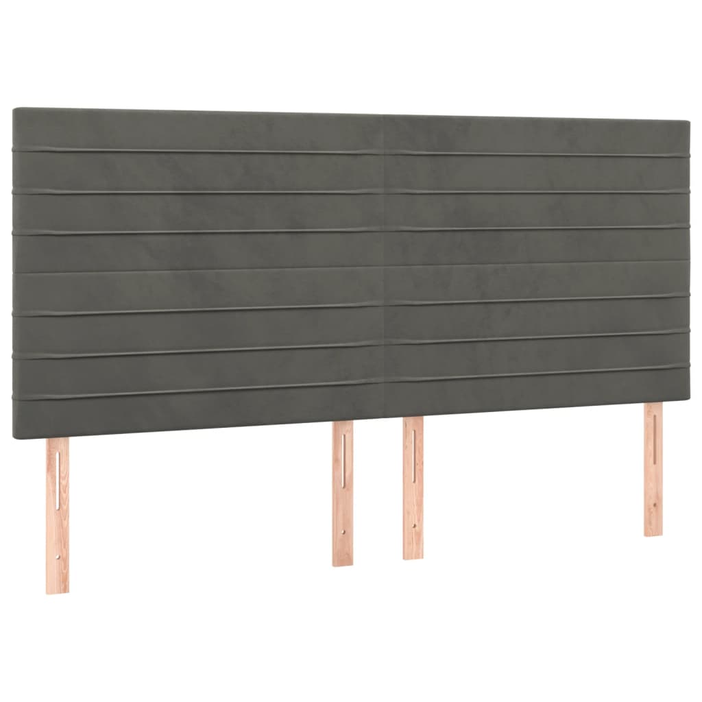 LED uzglavlje tamnosivo 200x5x118/128 cm baršunasto