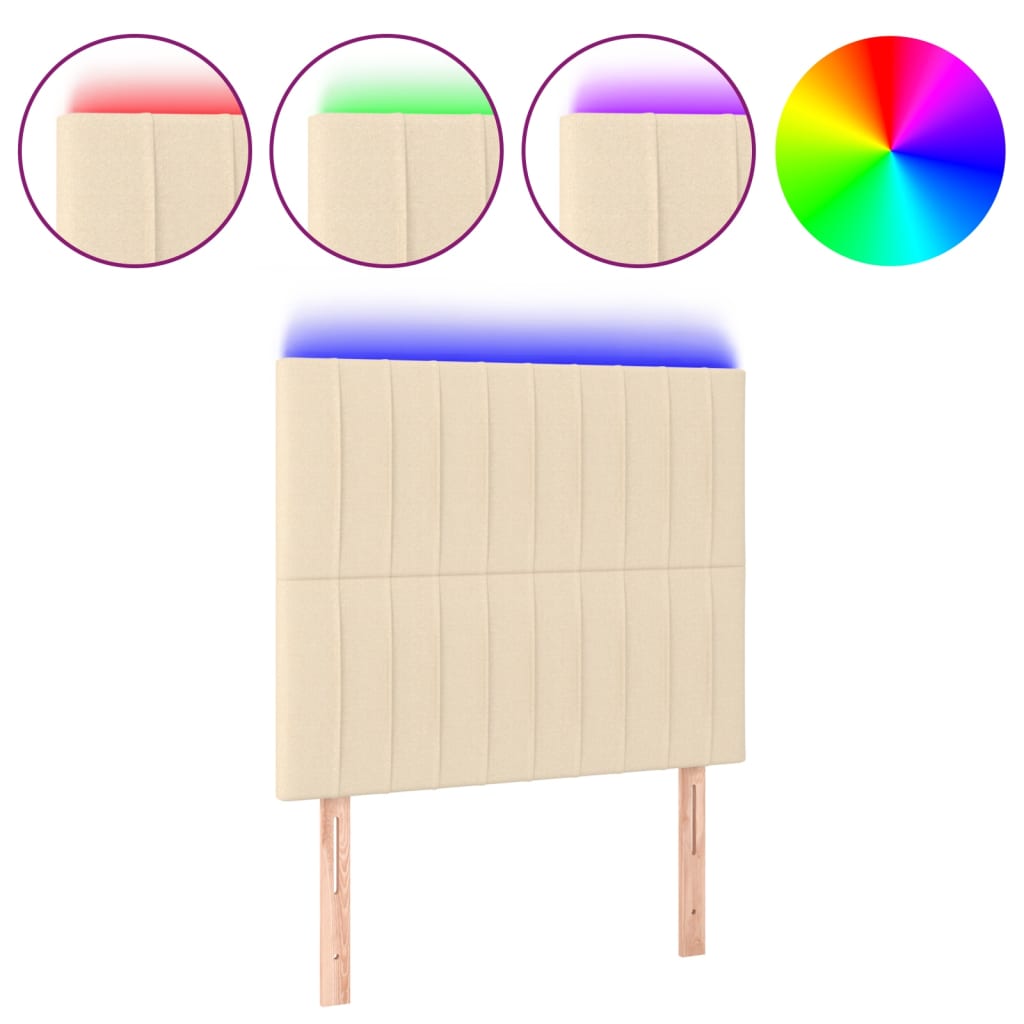 LED uzglavlje krem 80x5x118/128 cm od tkanine