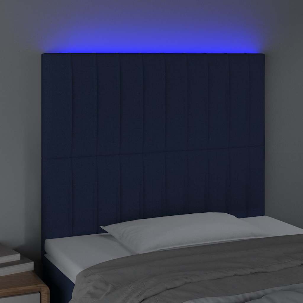 LED uzglavlje plavo 100x5x118/128 cm od tkanine