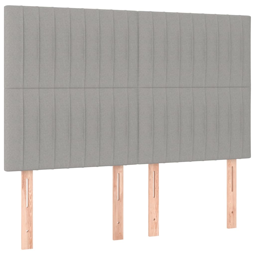 LED uzglavlje svjetlosivo 144x5x118/128 cm od tkanine