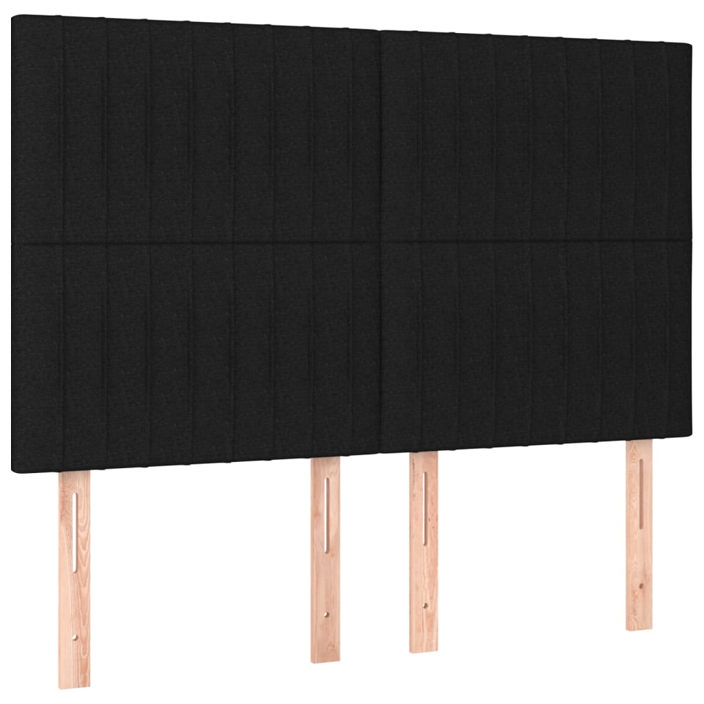 LED uzglavlje crno 144x5x118/128 cm od tkanine