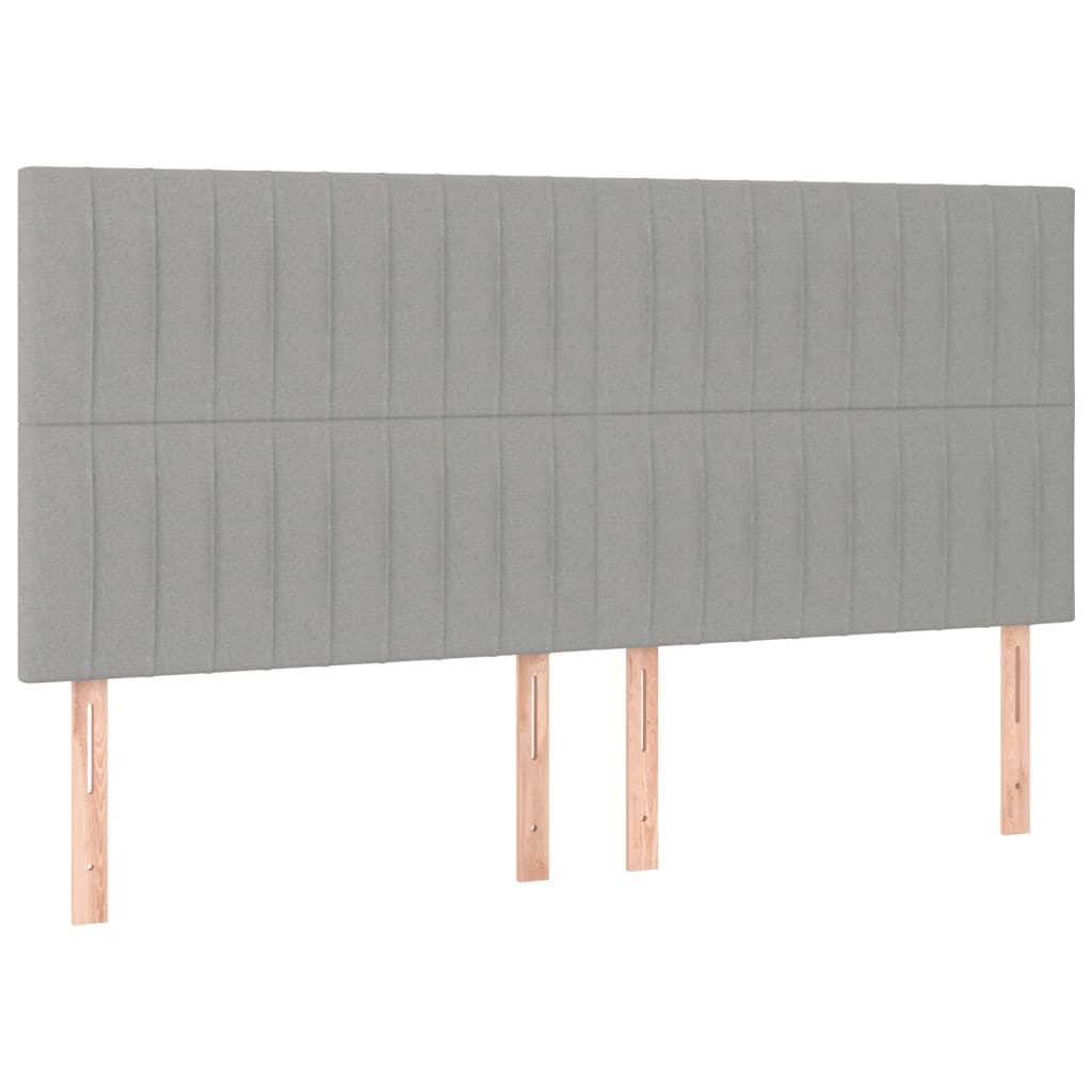 LED uzglavlje svjetlosivo 200x5x118/128 cm od tkanine