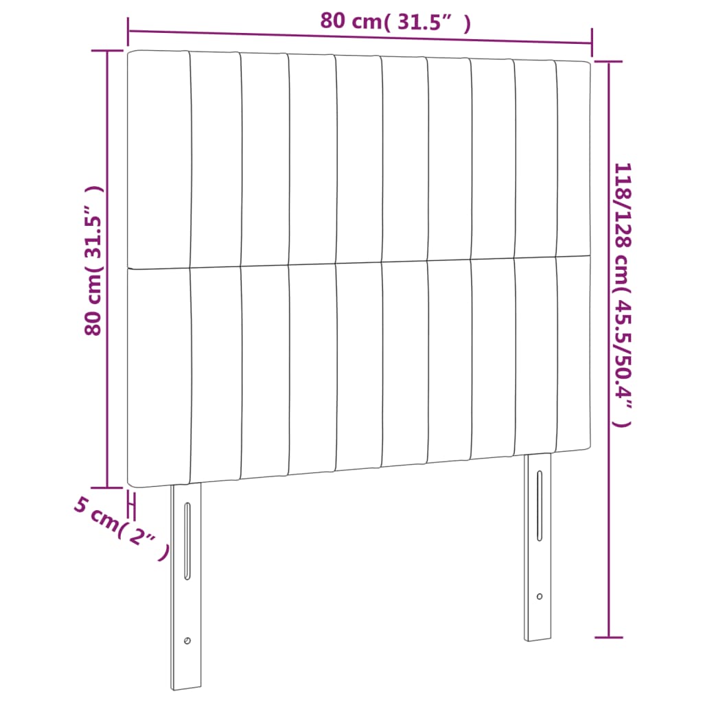 LED uzglavlje ružičasto 80x5x118/128 cm baršunasto