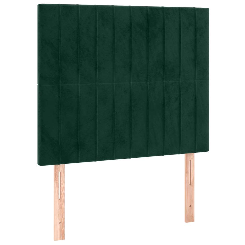 LED uzglavlje tamnozeleno 90x5x118/128 cm baršunasto