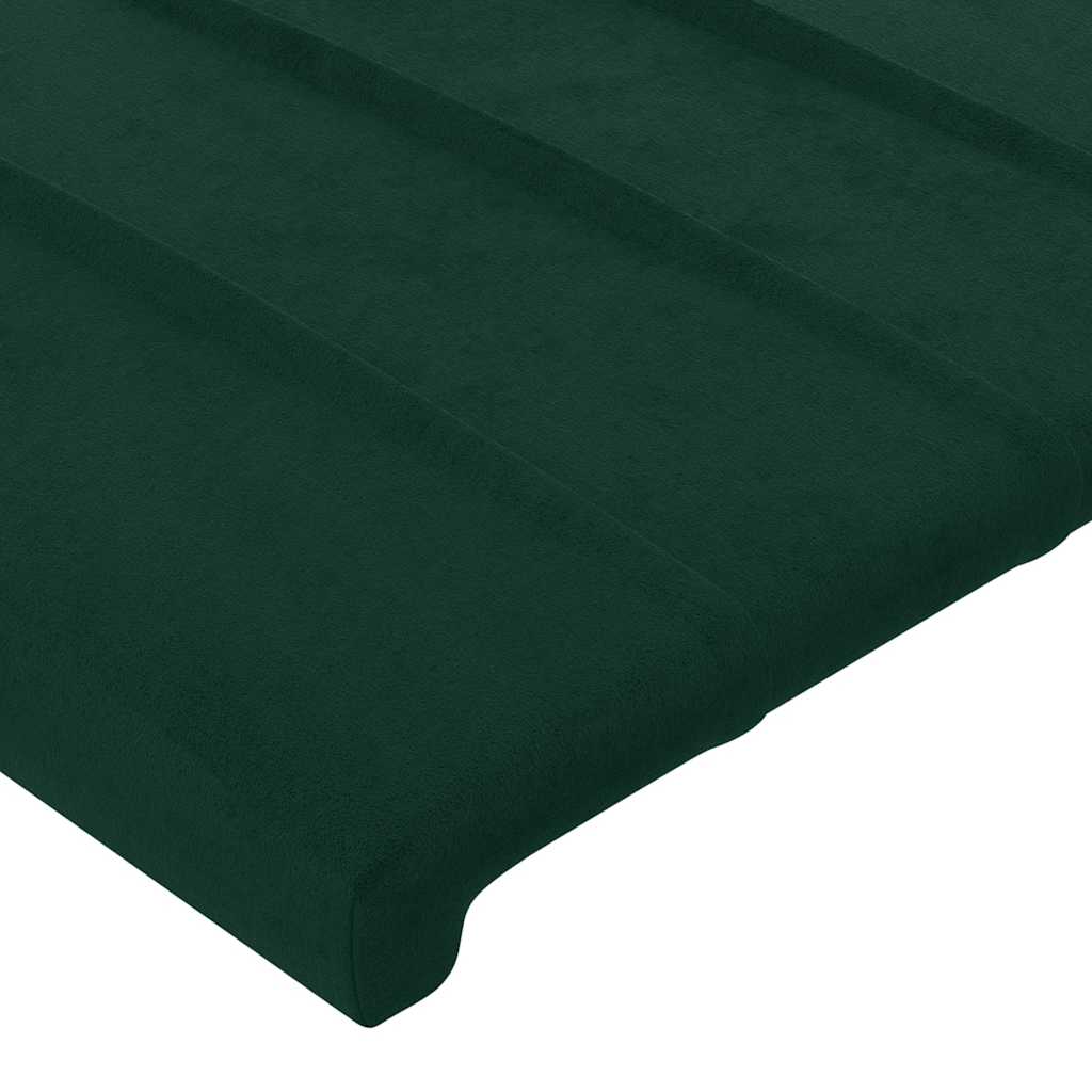 LED uzglavlje tamnozeleno 90x5x118/128 cm baršunasto