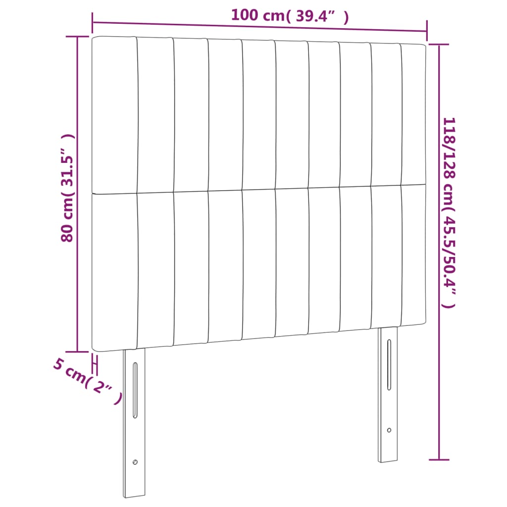 LED uzglavlje ružičasto 100x5x118/128 cm baršunasto
