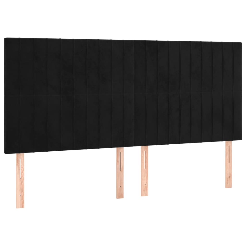 LED uzglavlje crno 160x5x118/128 cm baršunasto