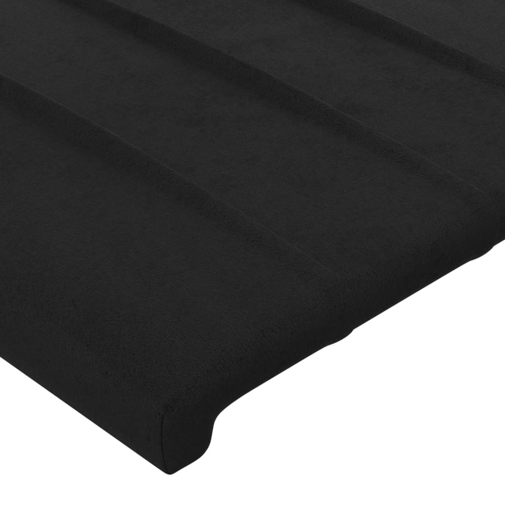 LED uzglavlje crno 160x5x118/128 cm baršunasto