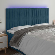 LED uzglavlje tamnoplavo 160x5x118/128 cm baršunasto