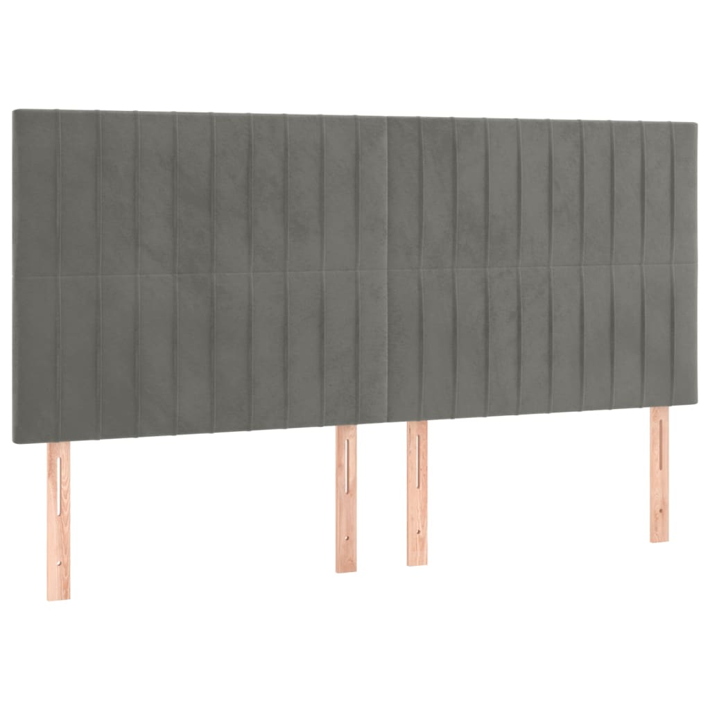 LED uzglavlje svjetlosivo 180x5x118/128 cm baršunasto