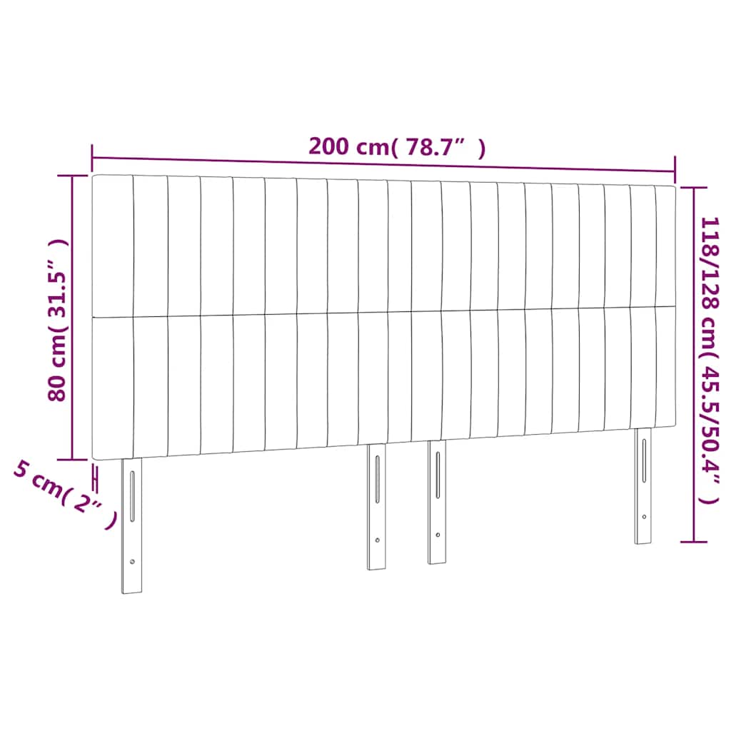 LED uzglavlje tamnozeleno 200x5x118/128 cm baršunasto