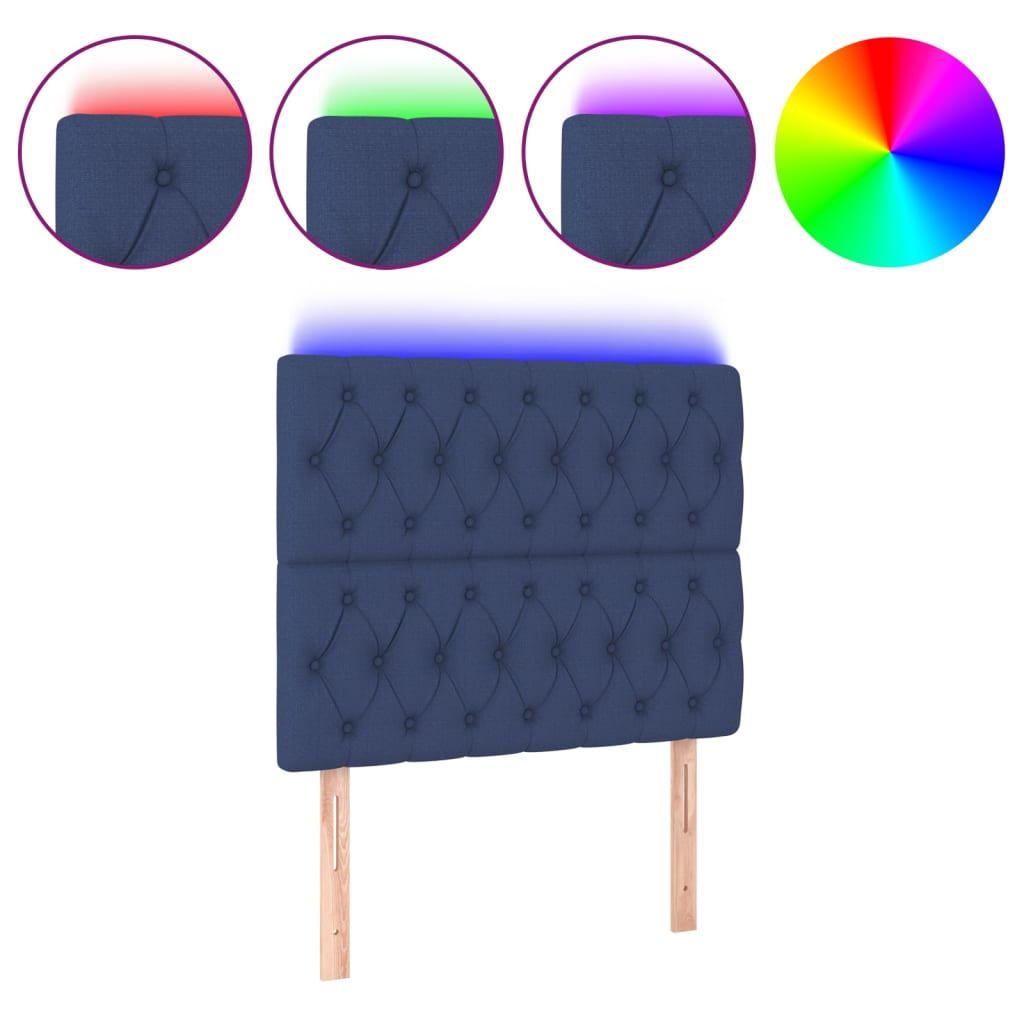 LED uzglavlje plavo 100x7x118/128 cm od tkanine