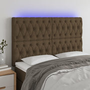 LED uzglavlje tamnosmeđe 160x7x118/128 cm od tkanine