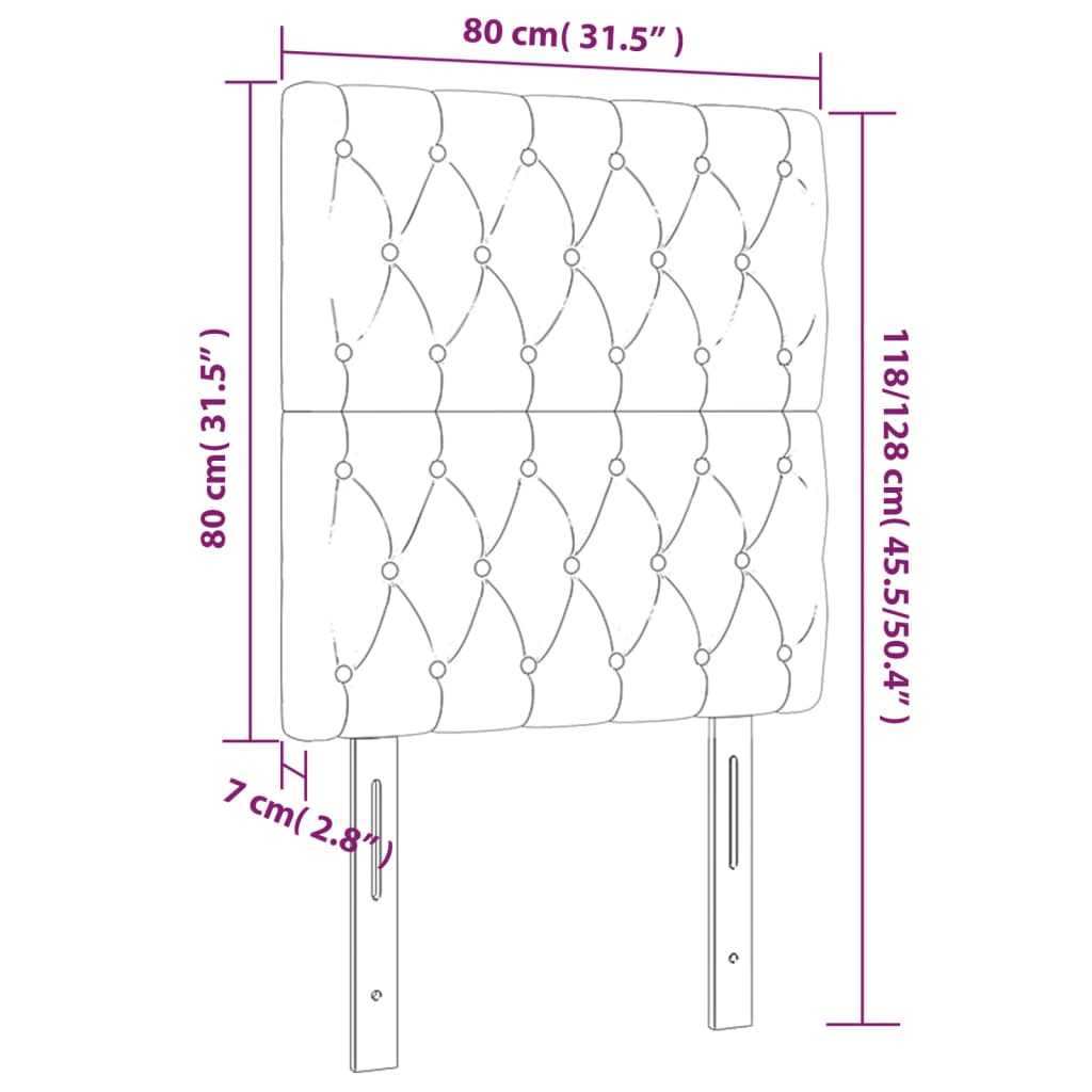 LED uzglavlje crno 80x7x118/128 cm baršunasto