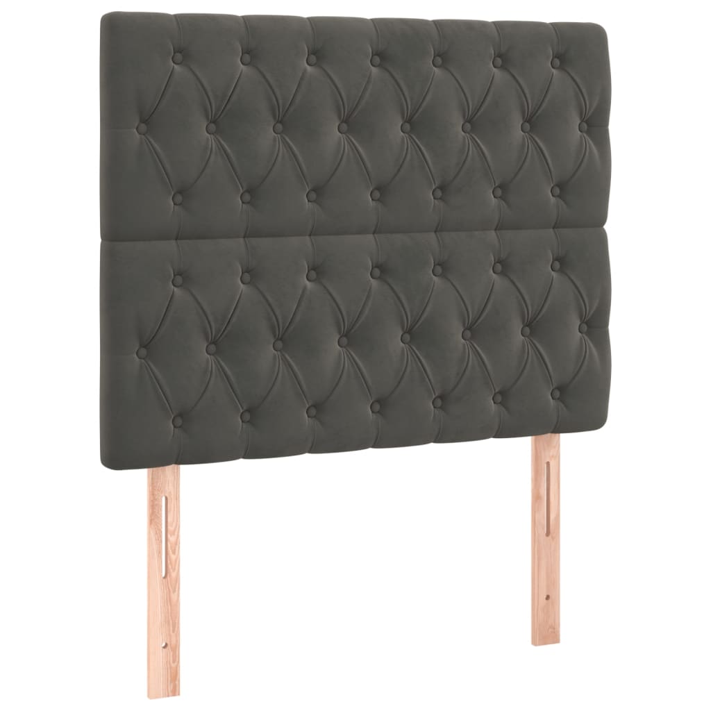 LED uzglavlje tamnosivo 100x7x118/128 cm baršunasto