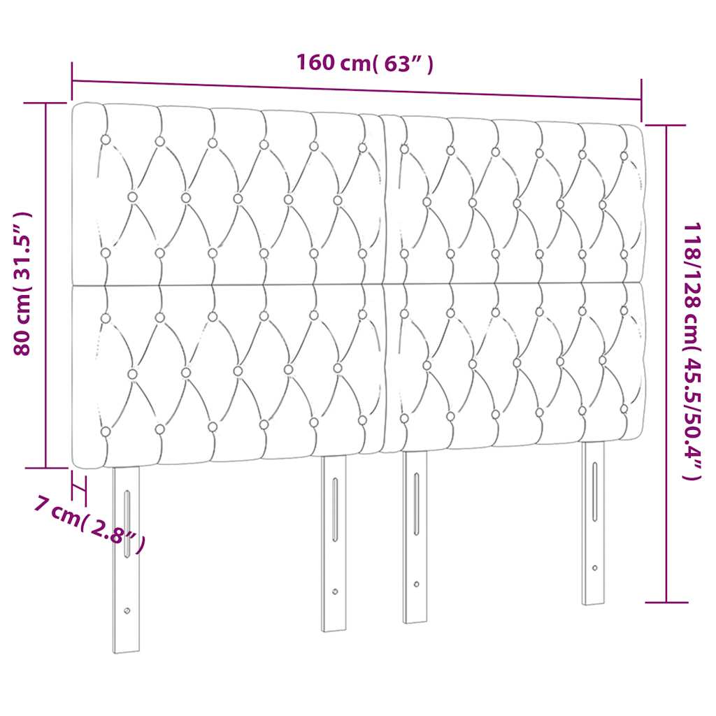 LED uzglavlje tamnozeleno 160x7x118/128 cm baršunasto
