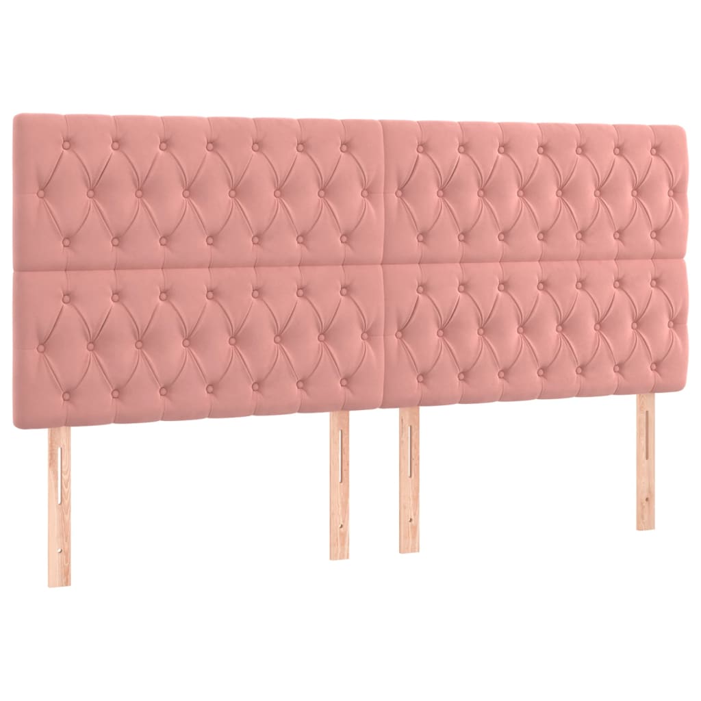 LED uzglavlje ružičasto 200x7x118/128 cm baršunasto