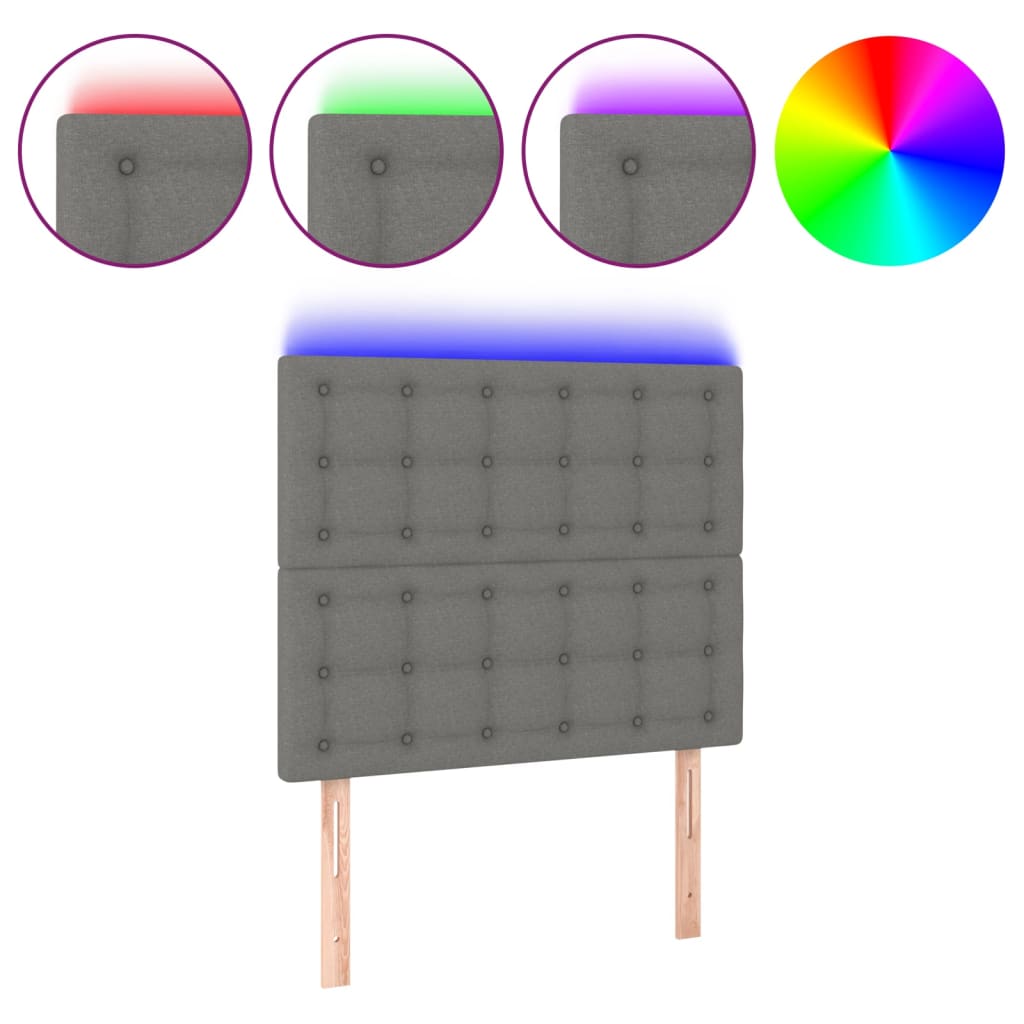 LED uzglavlje tamnosivo 80x5x118/128 cm od tkanine