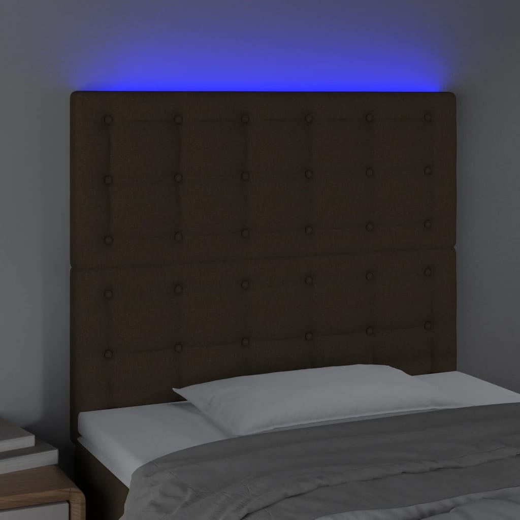 LED uzglavlje tamnosmeđe 80x5x118/128 cm od tkanine